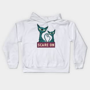 Halloween 'scare on' alien cat Kids Hoodie